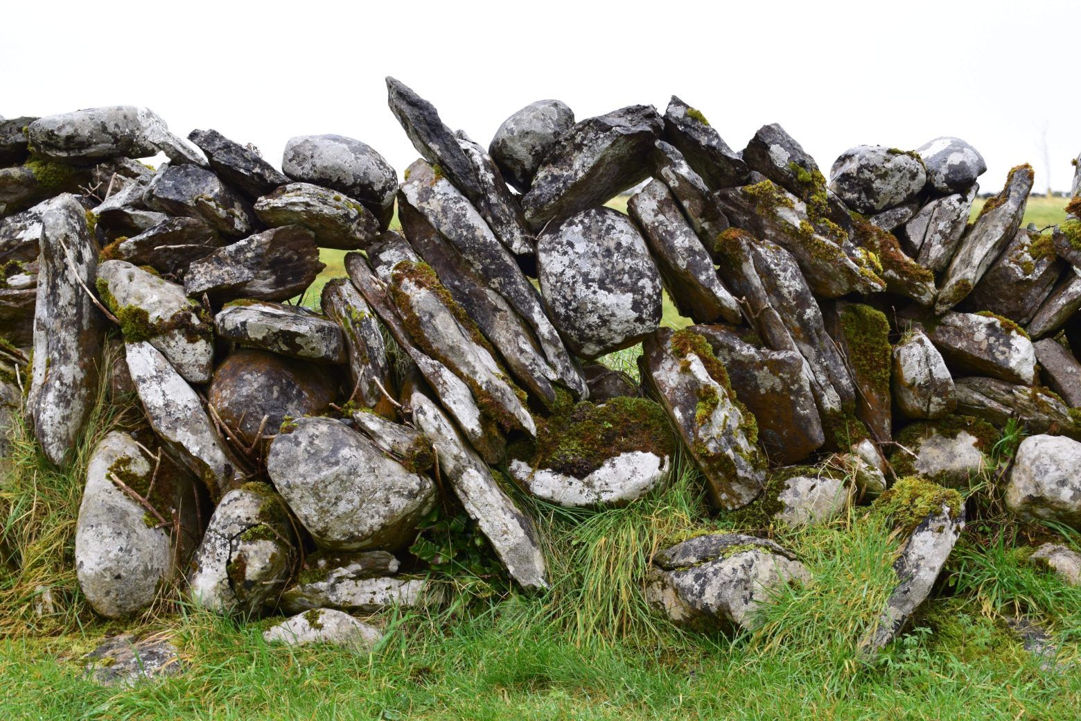 Stone wall at Poulnabrone Dolmen portal tomb