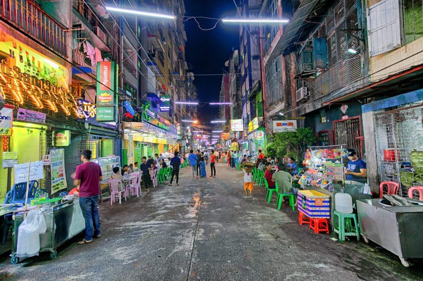 Beer Street in Chinatown Yangon