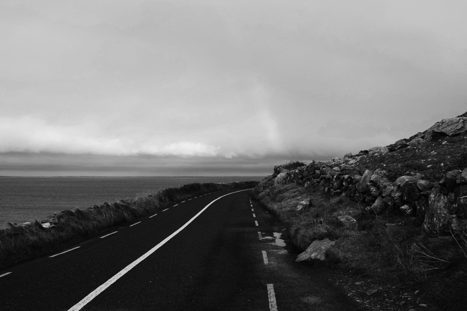 Driving along the coast of the Burren  Co  Clare